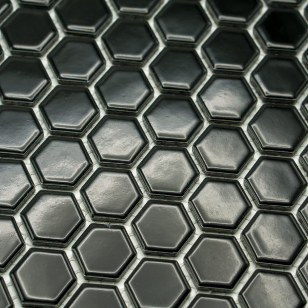 Mozaika Hexagon H HX 89 černá 2,3×2,6 lesk
