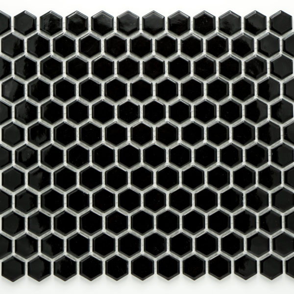 Mozaika Hexagon H HX 89 černá 2,3×2,6 lesk_3