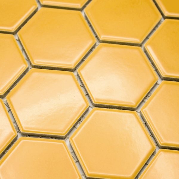 Keramická glazovaná mozaika hexagon žlutá_2