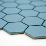 Keramická glazovaná mozaika hexagon modrá